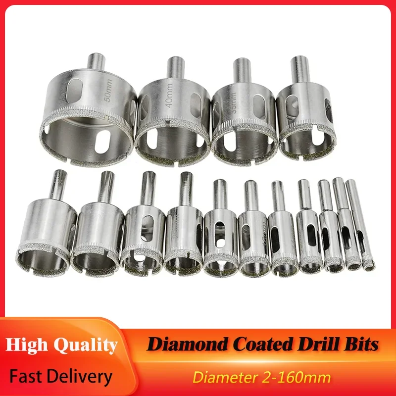 

1Pc 2-160mm Diamond Coated Drill Bits Diamondes Saw Hole Drilling Bit For Glass Tile Marble Granite Electric Power Drilling Tool