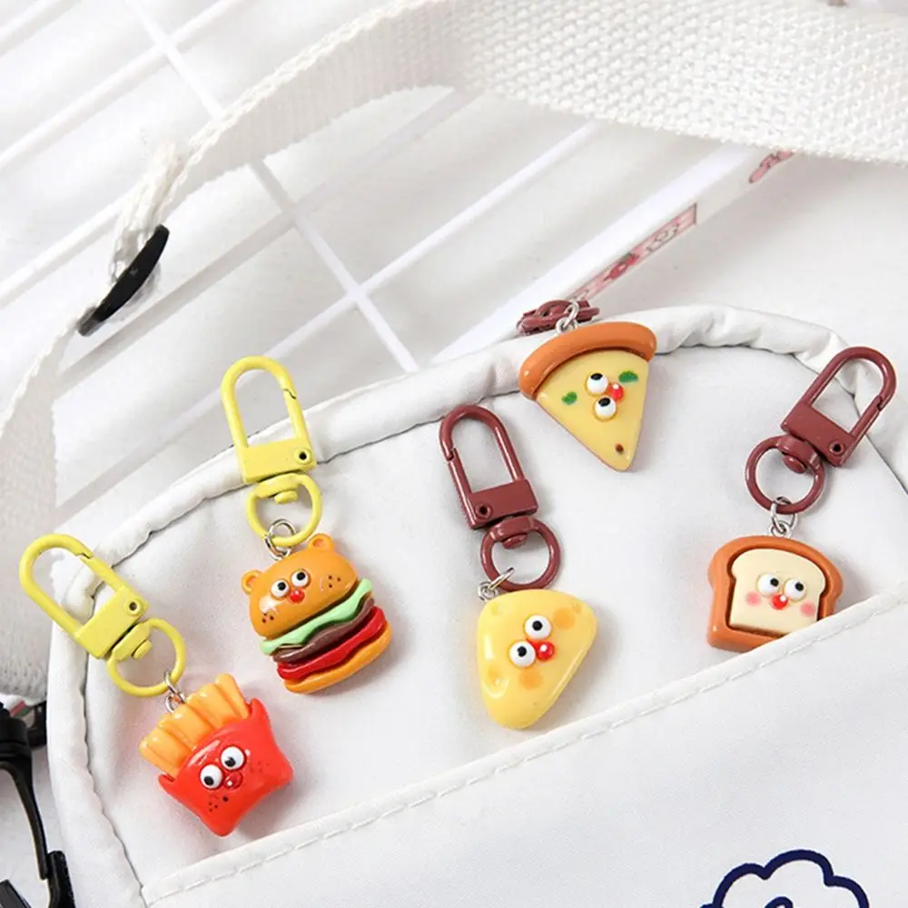 Bag Accessories Gifts Soft Pendant Key Chain Cartoon Fun Food Small Pendant Eggs Hamburger Car Key Holder Student