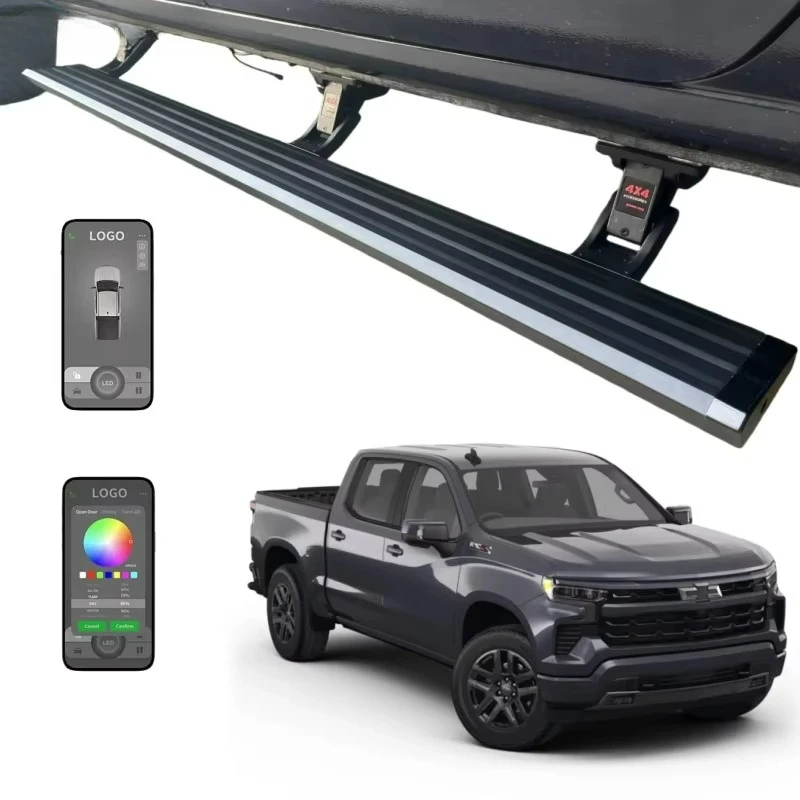 

Fold Retractable 6 Breacket Electric Running Board Power Side Steps for 2020 2022 2025 Chevy Silverado 1500 2500 3500 Crewcab