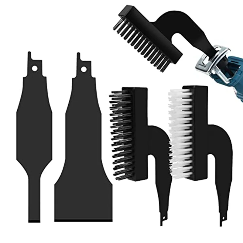 Reciprocating Saw Scraper Blade Set, Black Reciprotools Attachments and Adapters for Reciprocating Saws, 4-Piece