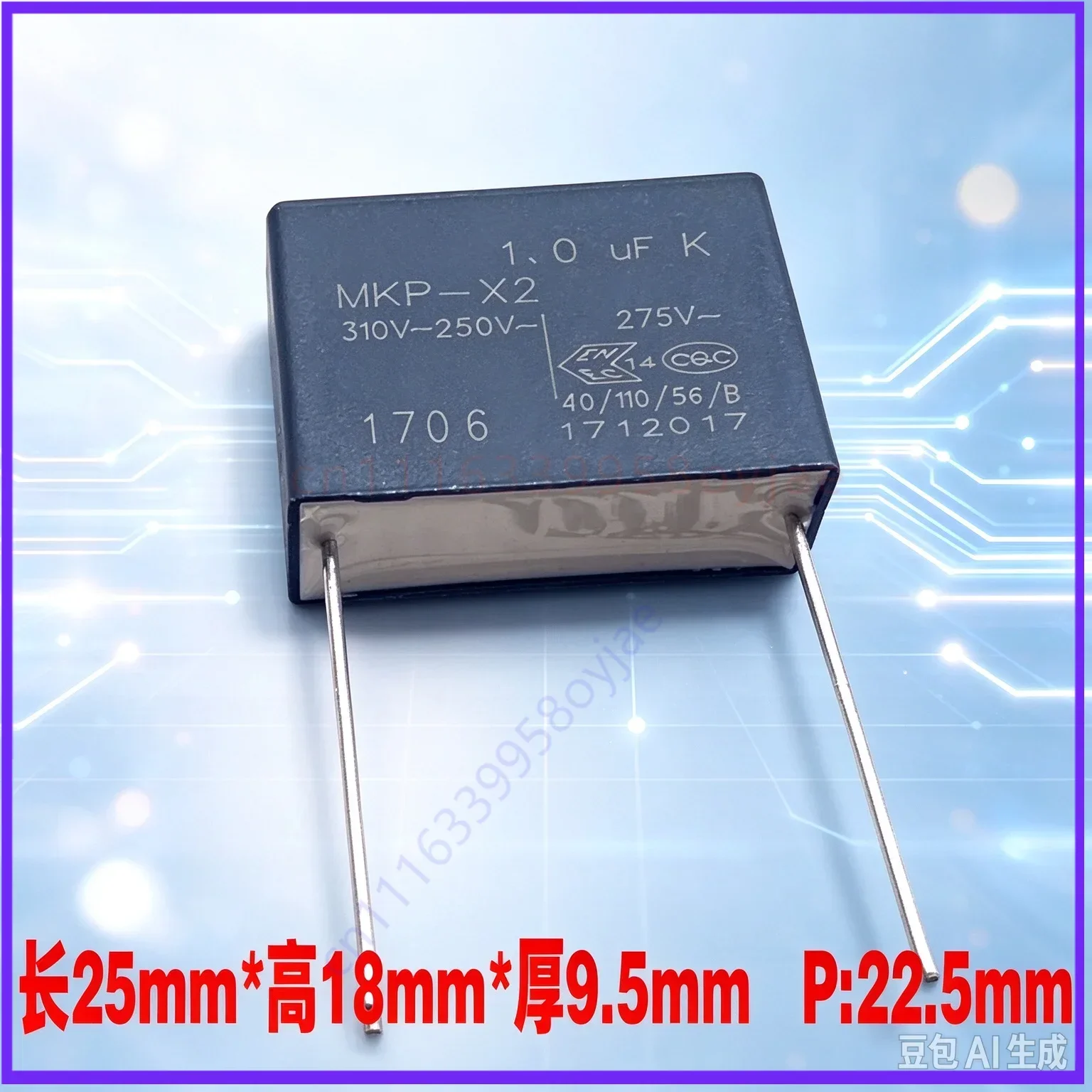 for HJC MKP 105 1.0uf 1uf 275v 310v X2 Safety Film Capacitor P22  100pcs