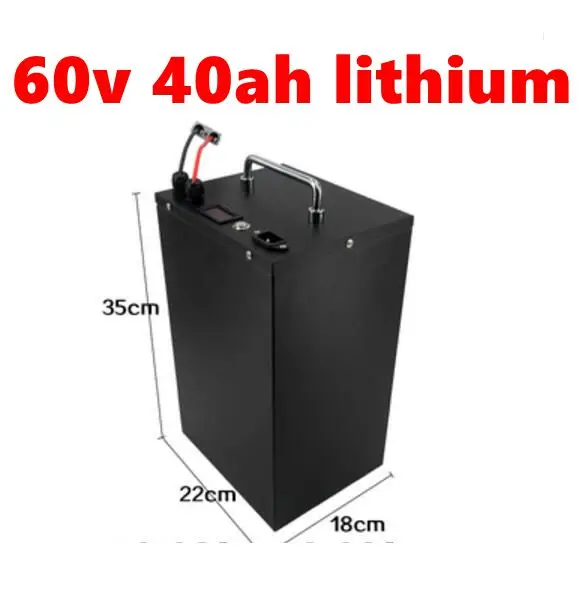 waterproof li ion 60v 40ah lithium ion bateria BMS for 3500W Tricycle scooter bike Motorcycle Citycoco Golf +5A charger