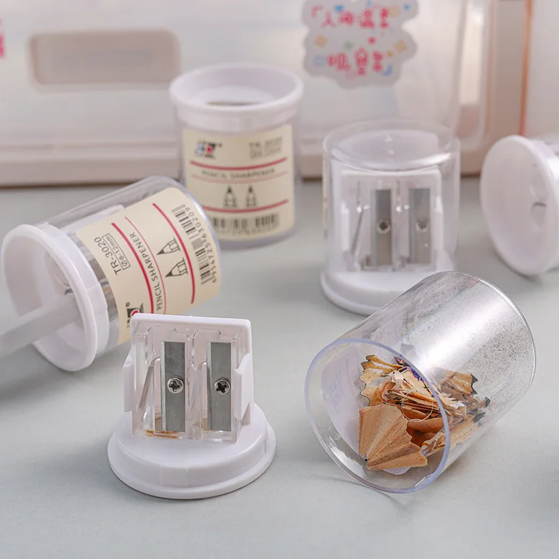 New Arrival Simple Transparent Pencil Sharpener Pencil Cutting Study Tools Round&Saqure Kids Gift School Stationery