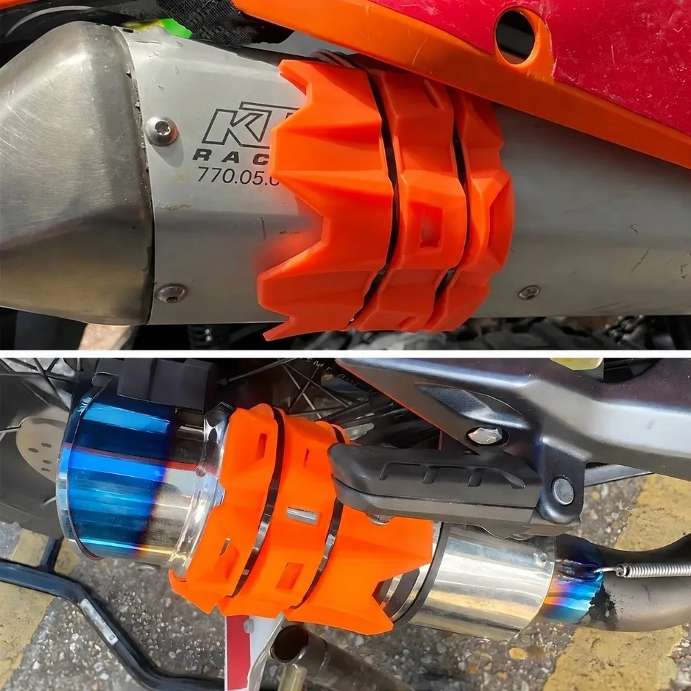 Silicone Material Motorcycle Exhaust Heat Shield Strap Design Heat Resistant Exhaust Muffler Protector Universal Fit Anti Scald