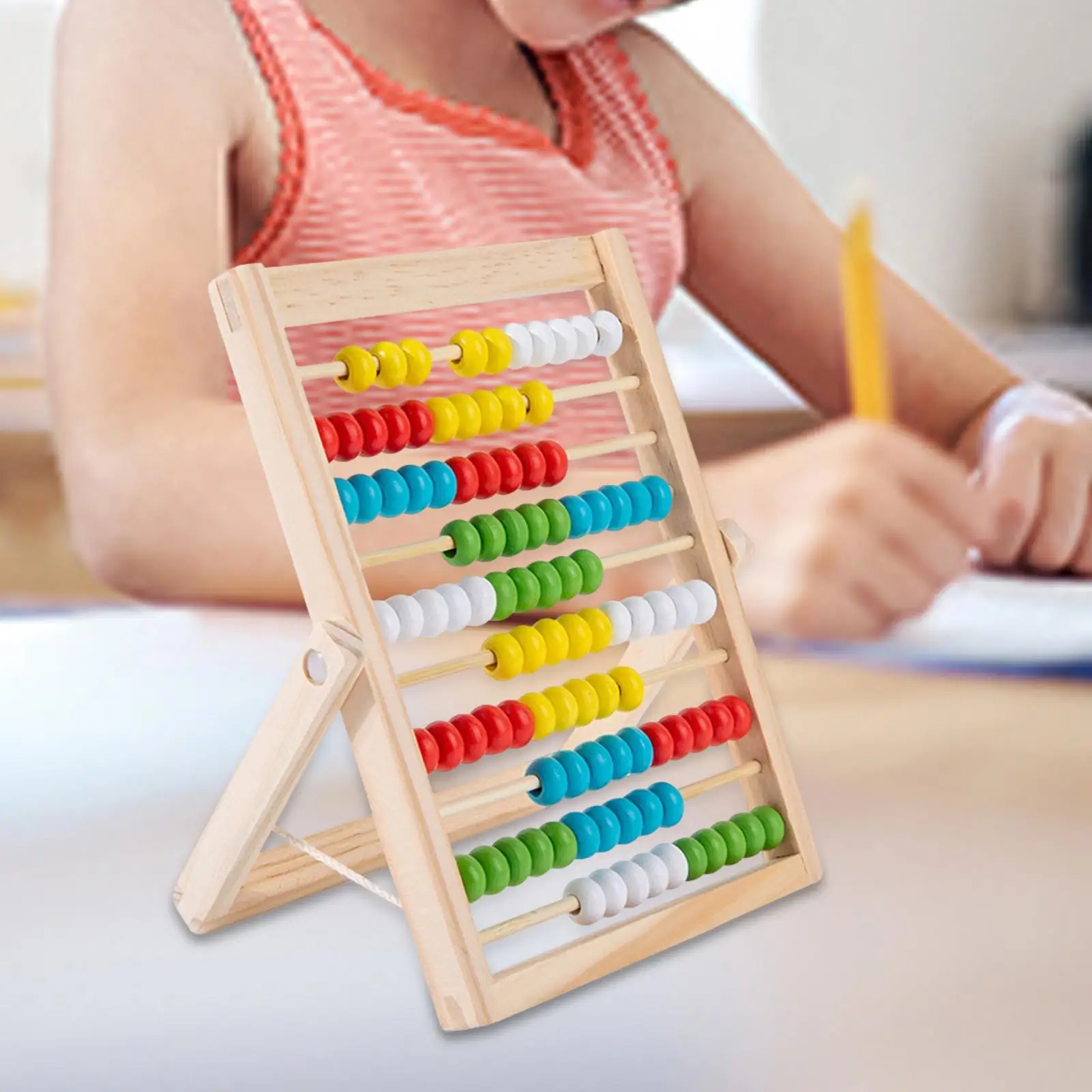 Hölzerner Abakus, pädagogische Zählrahmen, Spielzeug, Montessori-Geschenke, 100 Perlen, Mathe-Werkzeug, Addition und Subtraktion für Kinder