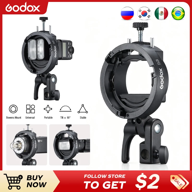 Godox S3 support Speedlite pour V100/V1ProAD200Pro AD200Pro II AD400Pro AD400Pro II AD600Pro V860 III/V860II TT350 AD300