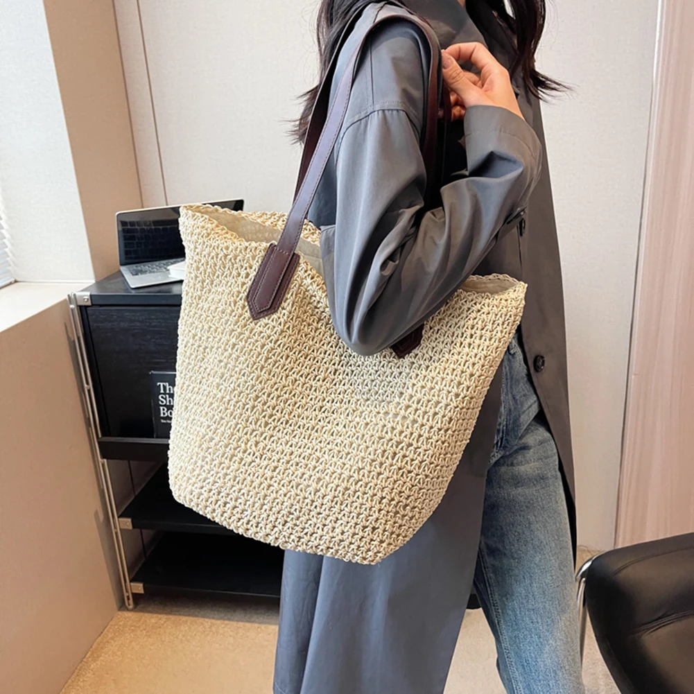 Women Shouder Bag Bohemian Straw Underarm Bag Summer Beach Woven Armpit Bag Large Casual Crochet Tote Bag Shopping Bags