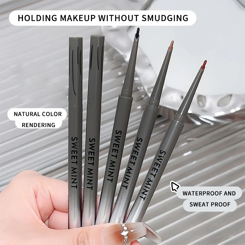 마체테 아이 라이너 젤 펜, 얼룩 방지 누에 펜, 자연스러운 부드러운 색상, 방수 및 땀 방지