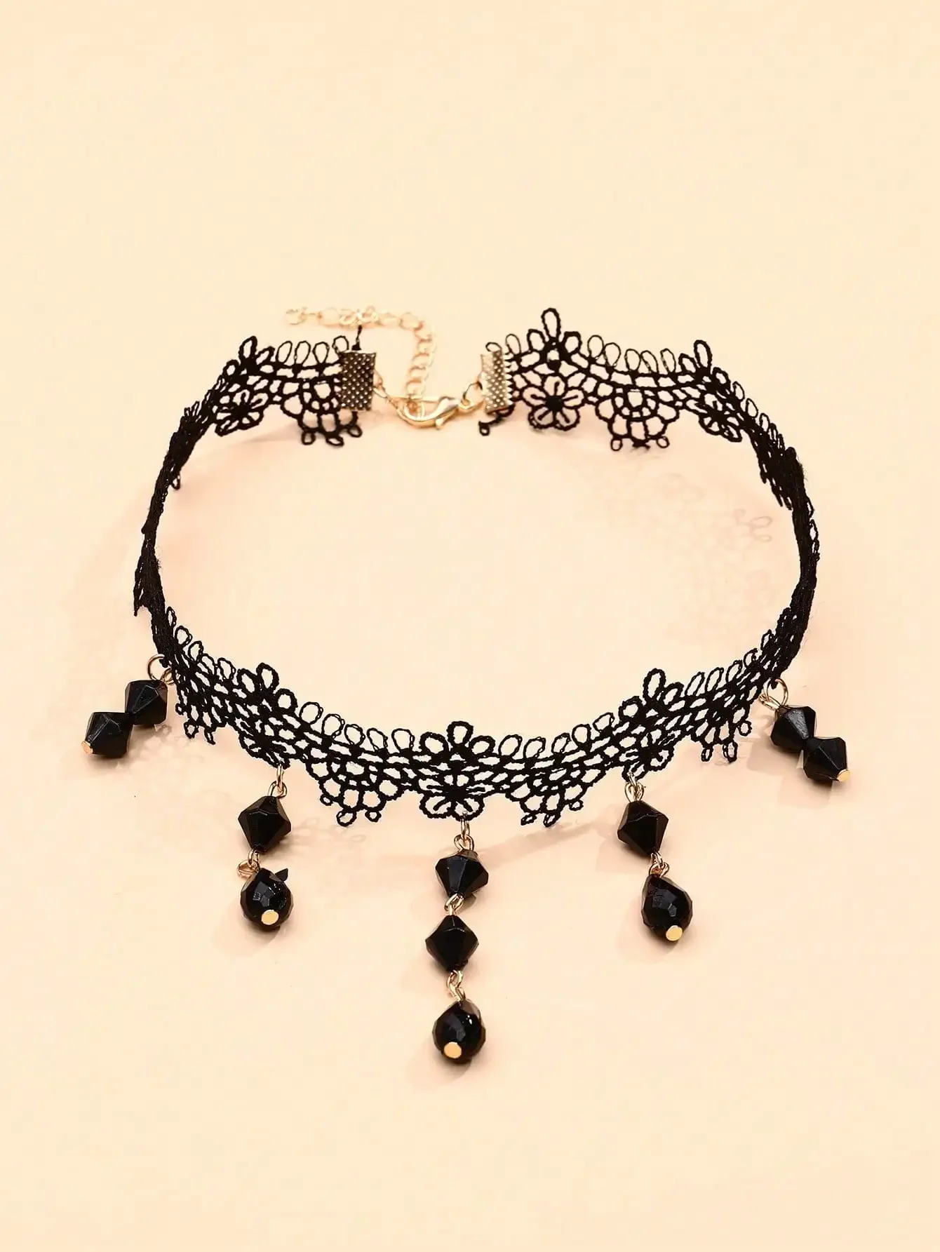 

1pc Women's Retro Gothic Style Tassel Choker Necklace, Collar Necklace