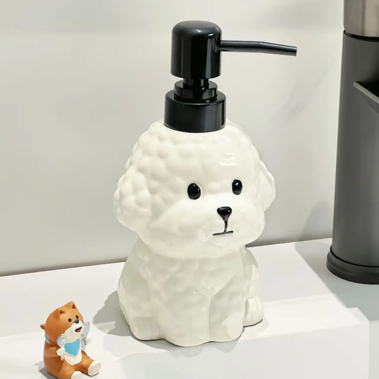 400ml soap dispenser small dog ceramic press bottle hand sanitizer bottle household bathroom creative dispensing bottle