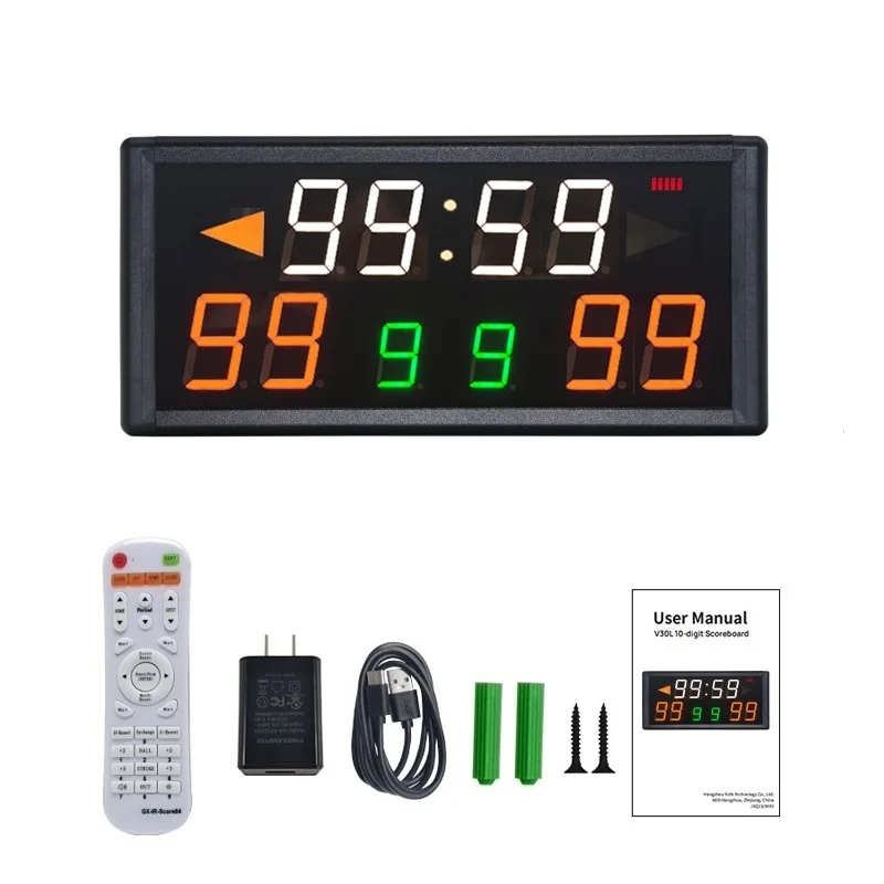 

Indoor Basketball Court Equipment Scoring LED Portable Digital Scoreboard with Remote Controller Type-c Charging Supply