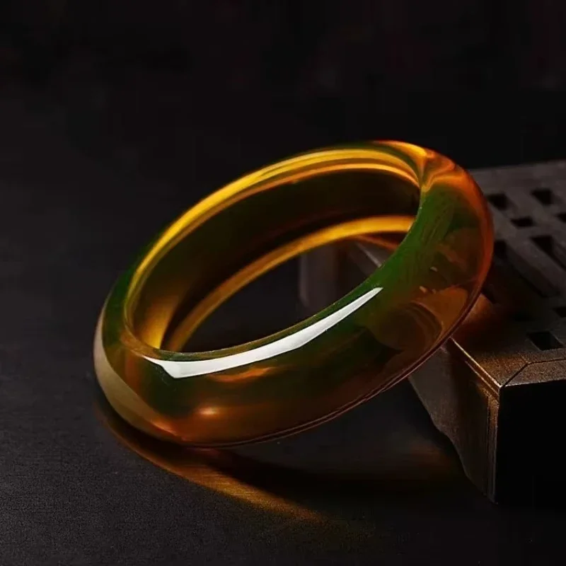 

Natural Water High Blue Amber Bracelet Raw Stone Beeswax Hand Jewelry Bangles Exquisite Fashion Luxury Gift for Women