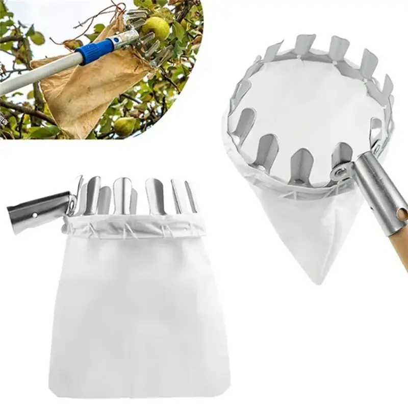 AB42-Metal Fruit Picker Fruit Catcher Orchard Gardening Peach Collection Pouch Farm Garden Tools