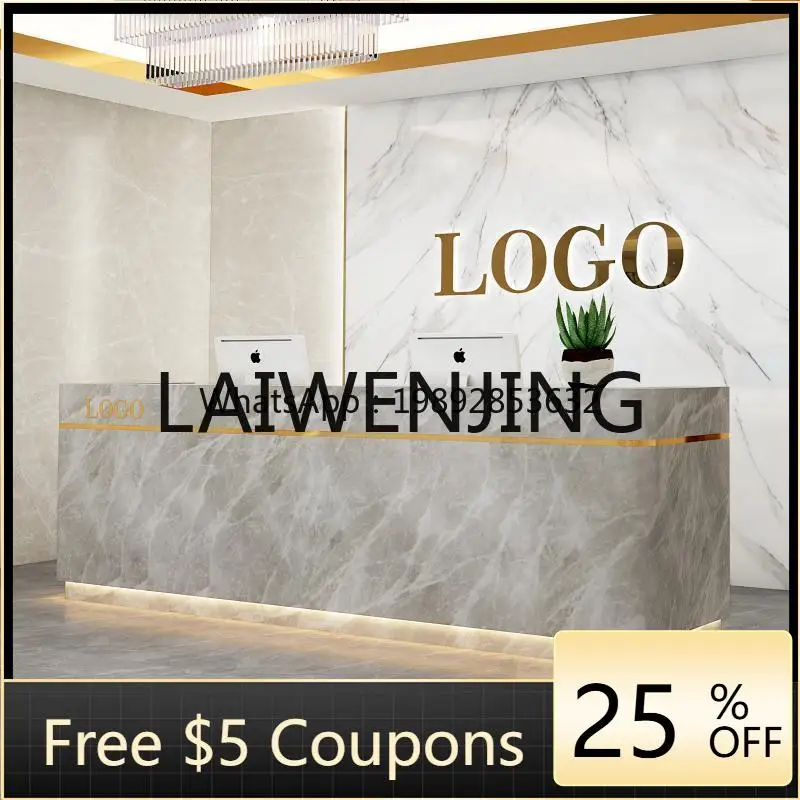 

7BGZLight Luxury Curved Cashier Simple Modern Art Beauty Salon Company Front Desk Reception Cabinet Customization