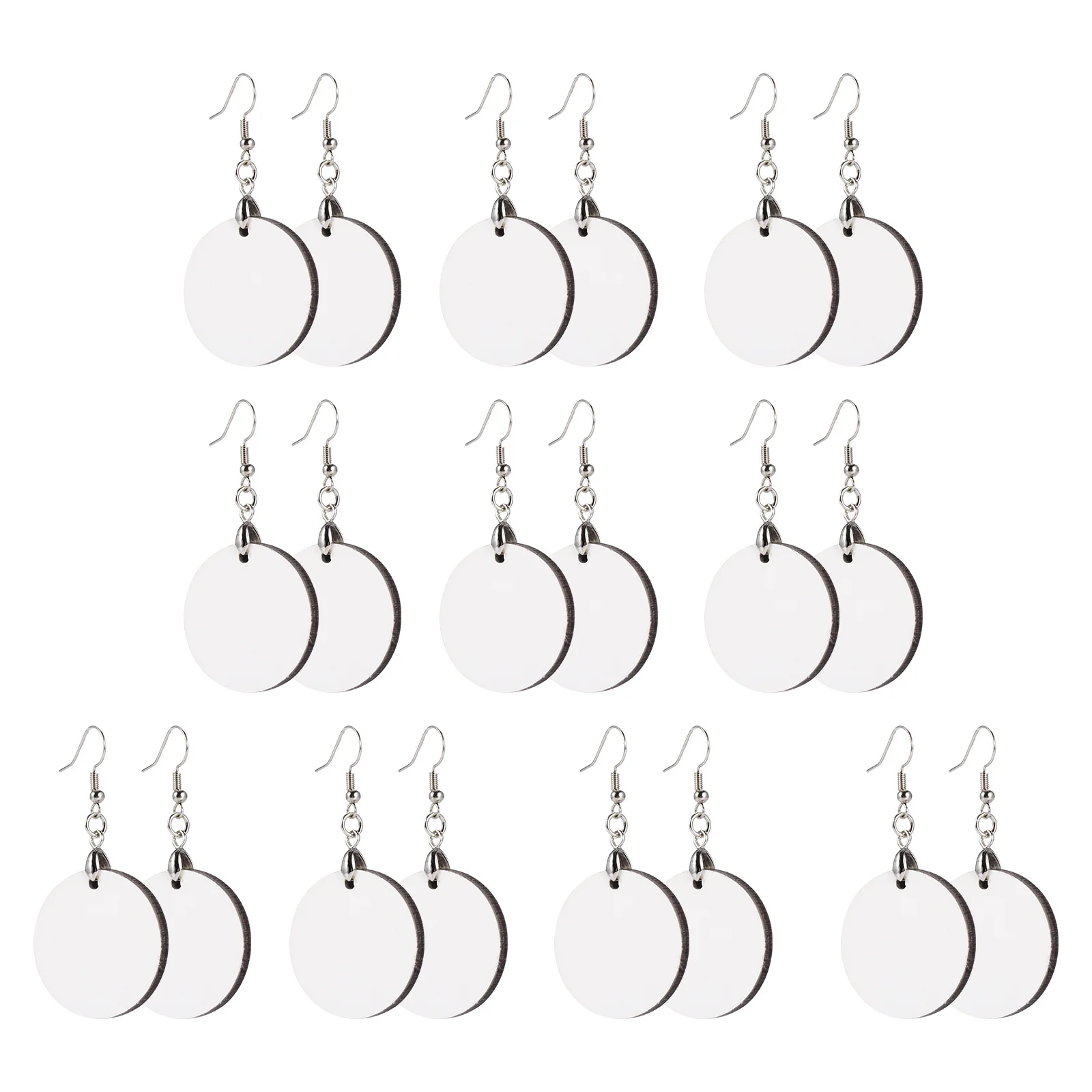 10Pairs الأقراط المستديرة قلادة سحر DIY DIY صنع المجوهرات المعلقات خفيفة الوزن مريحة اليدوية سحر الأذن #4