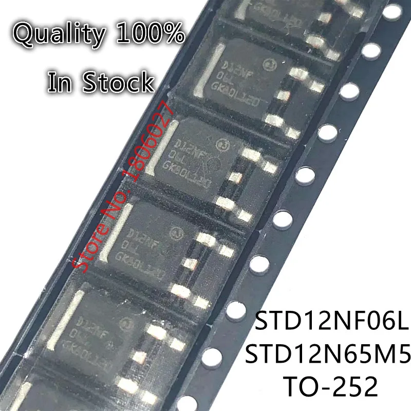 10PCS/LOT  STD12NF06L  D12NF06L  12A 60V /  STD12N65M5  12N65M5  650V 12A TO-252