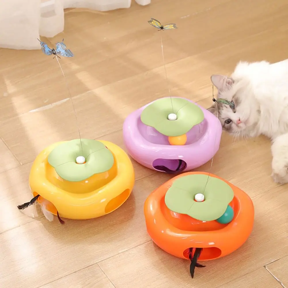 Jouet rotatif électrique créatif pour chat, plume intégrée, Rotation à 360 degrés, papillon, jouet Teaser, mignon, antidérapant