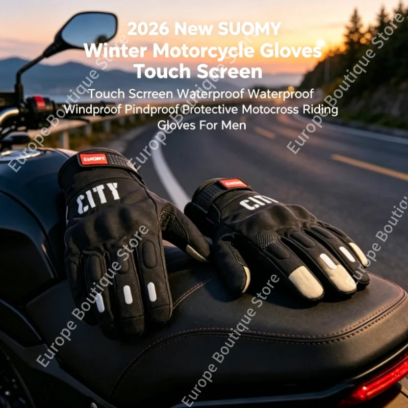 

2026 New SUOMY Winter Motorcycle Gloves Touch Screen Waterproof Windproof Protective Motocross Riding For Men