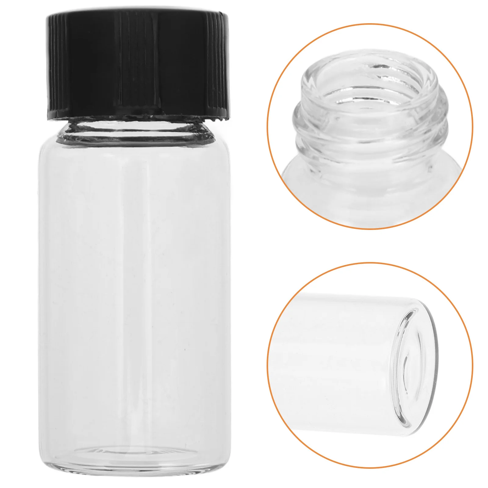 

100pcs Sample With Screw Cap 10Ml Clear Glass Bottles For Liquid Aromatherapy Perfume Travel Specimen Cups Included