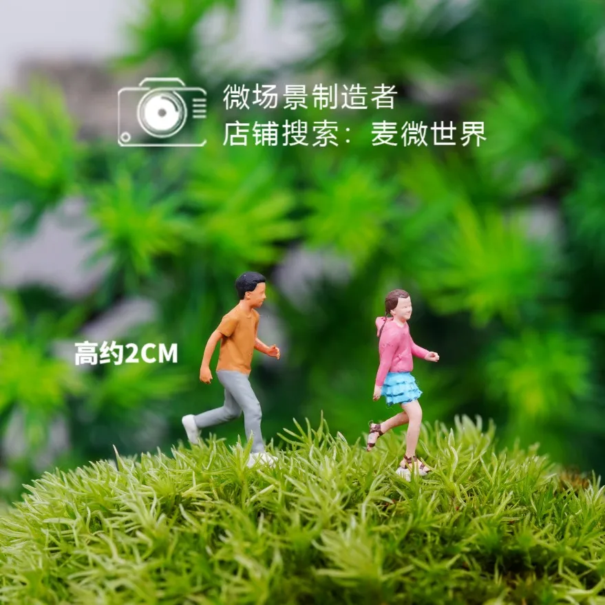 1:87 modelka akce figur manželé backpacker usedlost gardener miniaturní scéna dekorace diorama mikro figurky makro výstřel rekvizita hraček