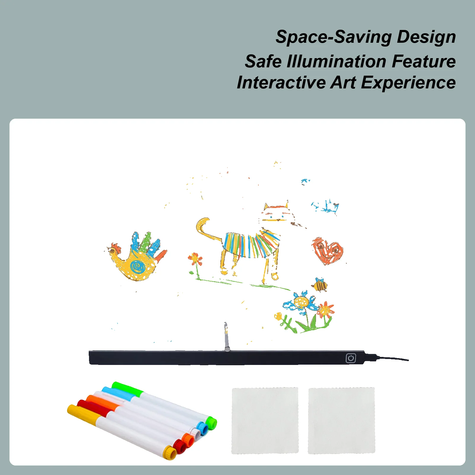 Prancheta de desenho led 13.7x10 Polegada tablet apagável acrílico seco apagar placa almofada de desenho para meninos meninas esboçar escrita colorir