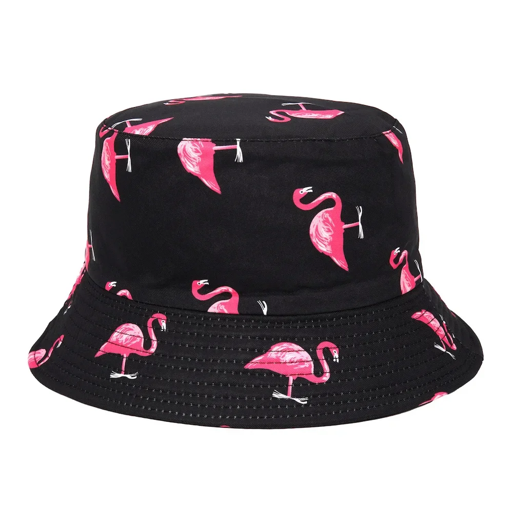 2024 Panama Bucket Hat Men Women Summer Bucket Cap Flamingo Hat Bob Hat Hip Hop Gorros Fishing Fisherman Hat