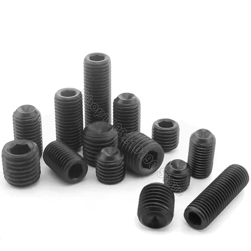 1pc M20 M24 Black Grade 12.9 Carbon Steel Hex Hexagon Socket Allen Cup Point Set Screw Grub Bolt Headless Faucet Bolts DIN916