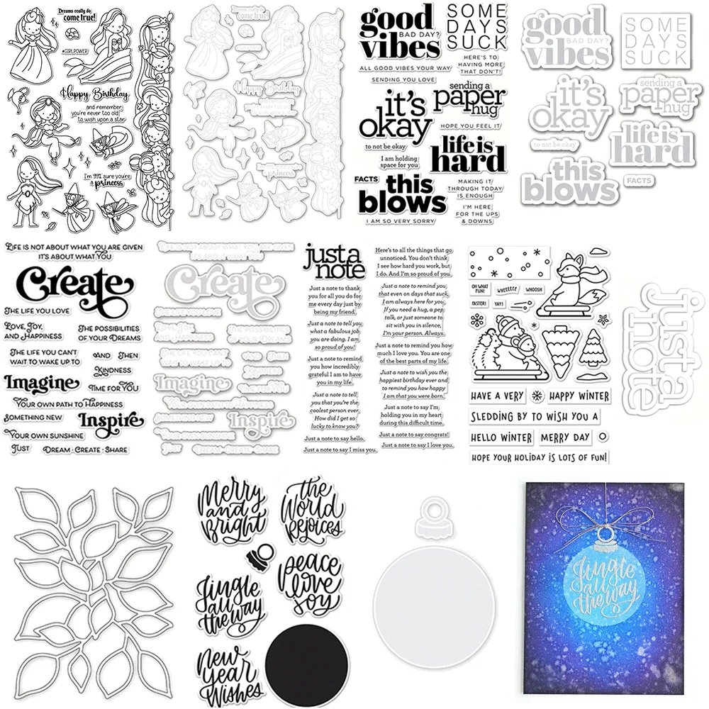 Once Upon a Dream Metall-Stanzformen, Frohe Weihnachten, Prägung, gestanzt, für DIY-Kartenherstellung, Scrapbooking, Bastelbedarf