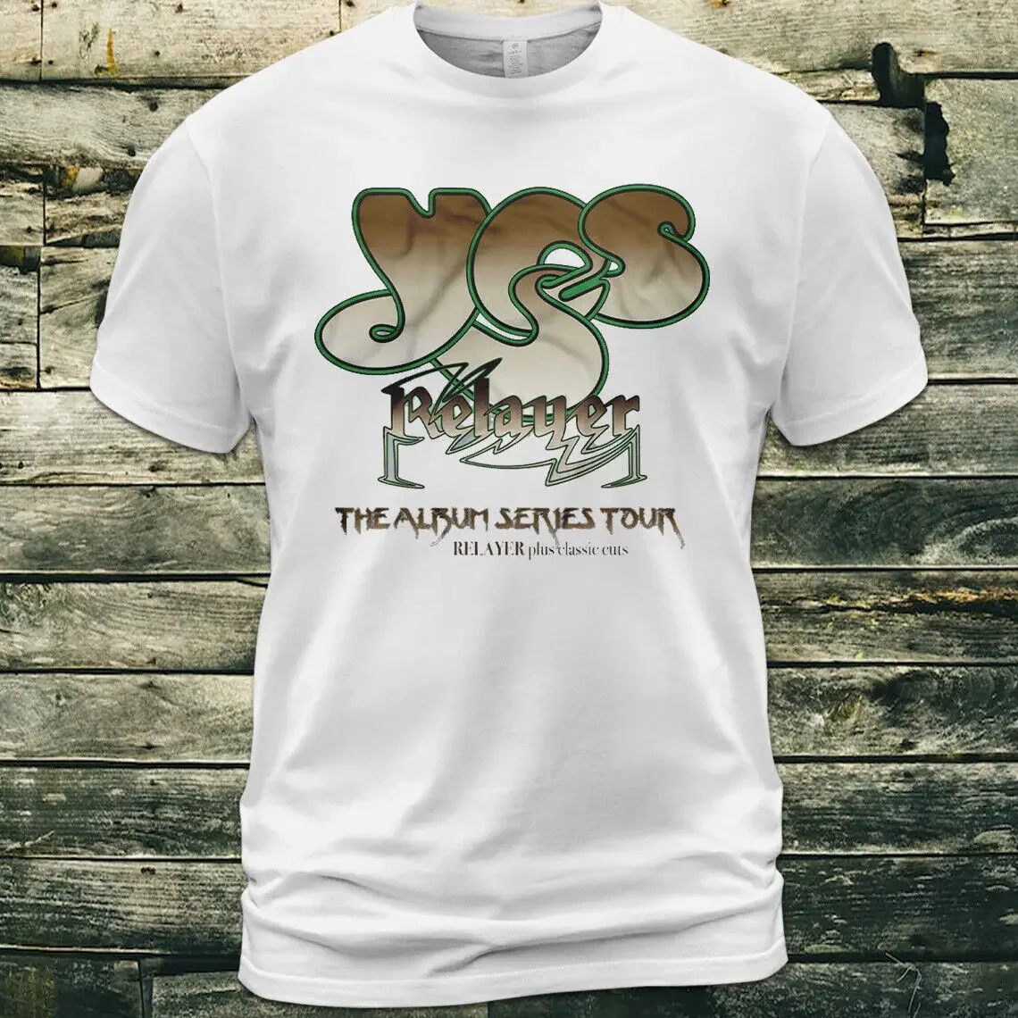 

Cotton T shirt Yes mussic Relayer The Album Series Tour Jon Anderson Steve Howe long or short sleeves