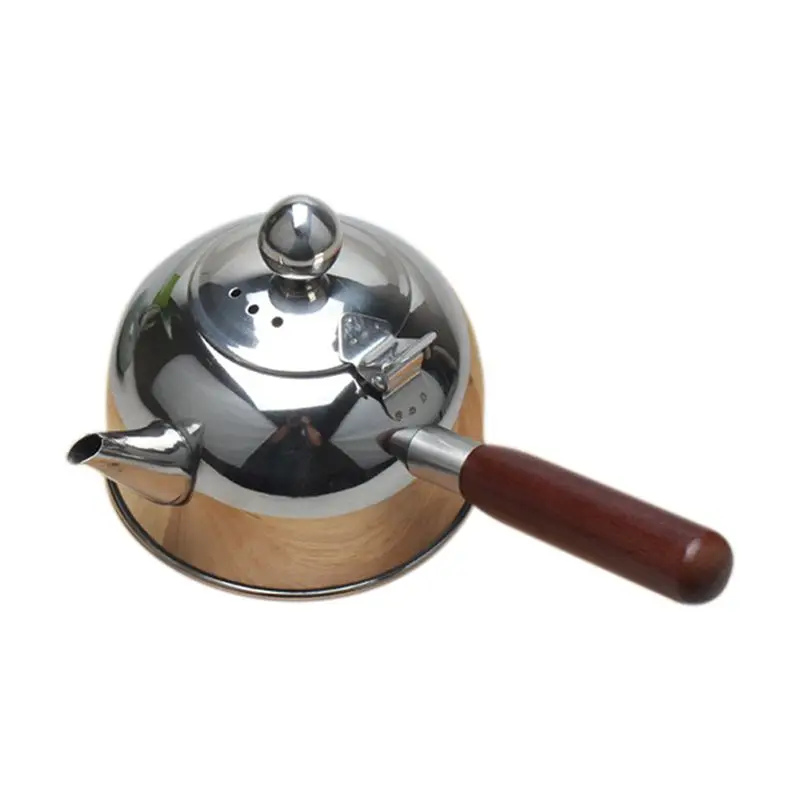 2 Pcs 500Ml Single Handle Water Kettle Induction Turk Samll Coffee Milk Tea Pot 304 Stainless Steel Silver & Bronze