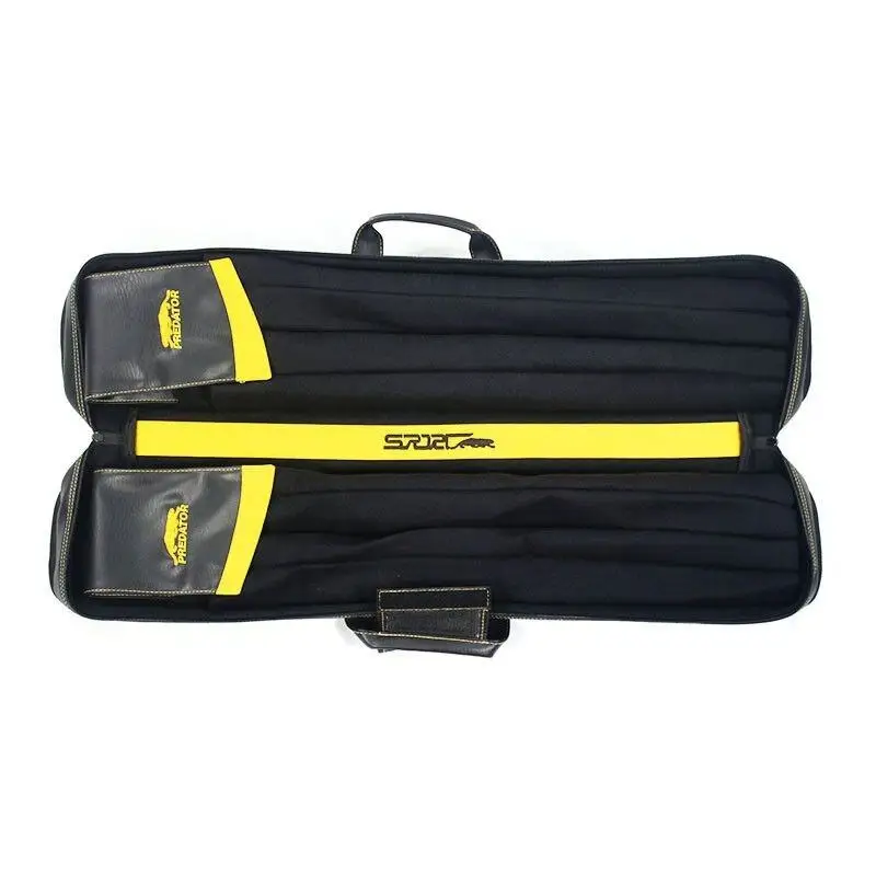 

12 Hole PU Leather Black&Yellow 4B8S Special Style Design 1/2 -PC Billiards Cue Box/Bag