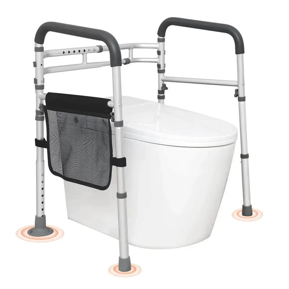 SW Toilet Safety Rails Folding Stand Alone Adjustable Toilet Bars for Elderly