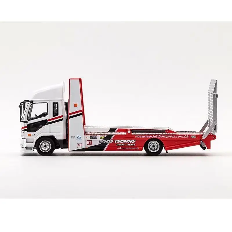 GCD 1:64 Mitsubishi Fuso double-decker transporter Weichuan trailer painting simulation alloy car model