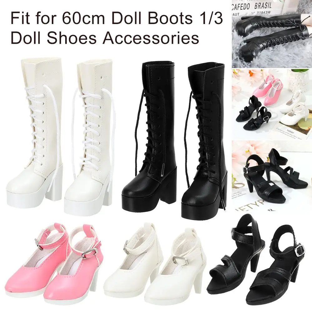 1/3 7.8CM Fashion Doll High Heel Shoes PU Leather With Differents Color Suitable for 60cm Doll Wearing Boots Shoes Doll