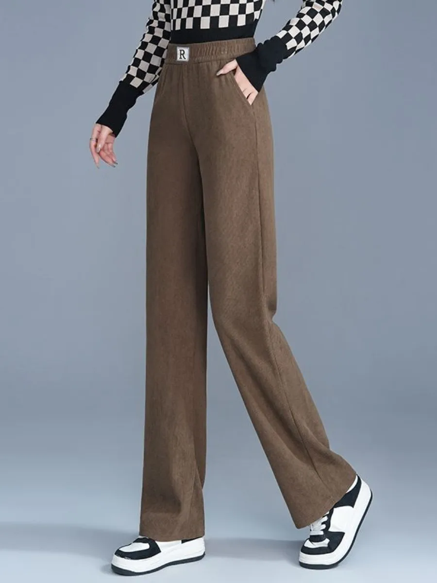 

plus Size Maternity Sports Pants Women's Winter Thickened Fleece Loose Straight Leg Knee Pad Health Ring Exercise Trousers