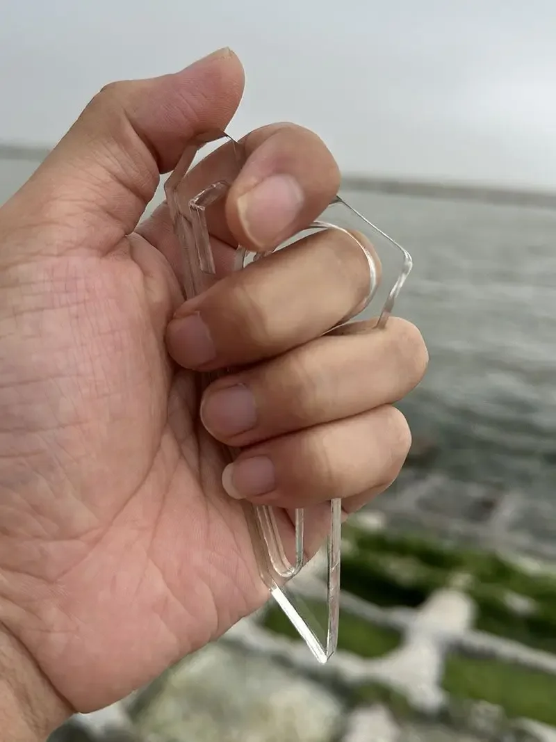 Anti Wolf Buckle Handle Self Defense Gadget High-strength Transparent Acrylic PC Material Outdoor Survival Finger Hole