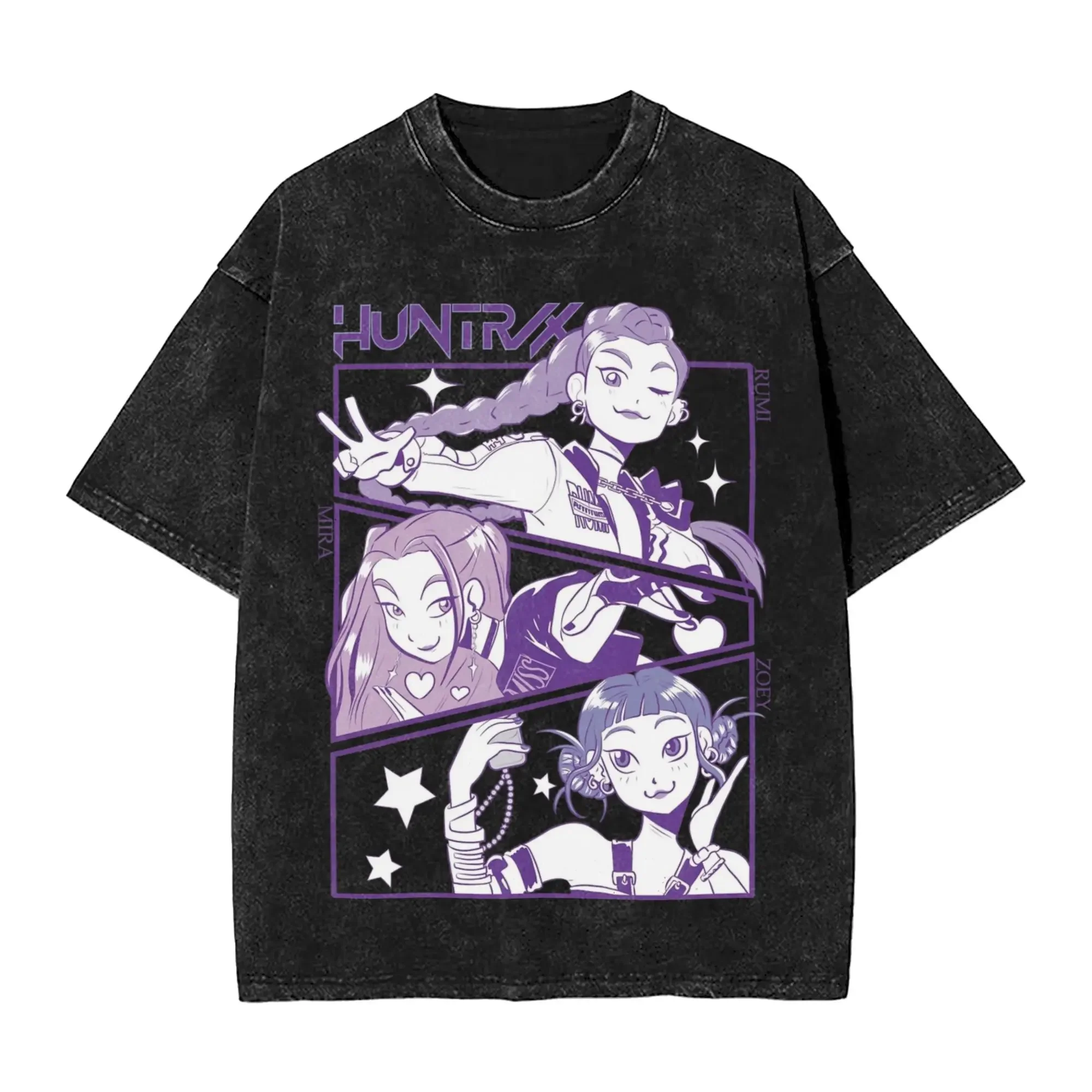 

KPop Devil Hunter Hip-hop washable Fashion T-shirt suitable for both men and women, a comfortable streetwear trend top