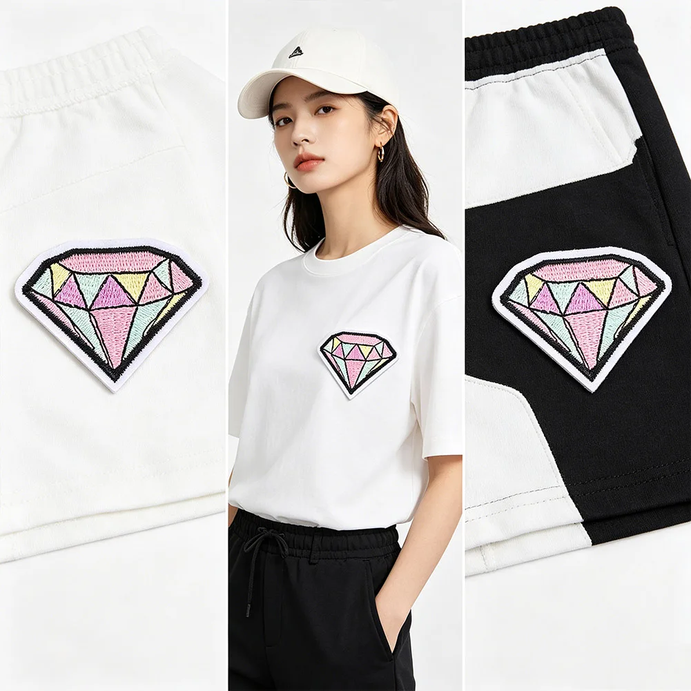 Makronen-Farbiger Diamant-Stickerei-Aufnäher zum Aufbügeln oder Aufnähen für T-Shirt, Jacke, Hut, Tasche, DIY-Kleidungsdekoration, Geschenk für Mädchen – Detail 5