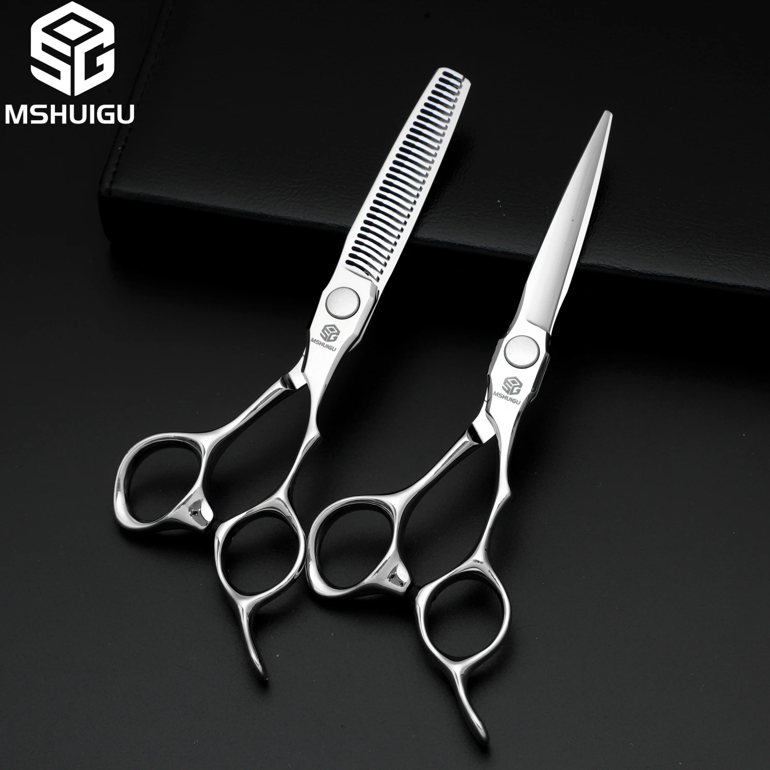 MSHUIGU Professionelle Haarstrukturschere, gebogene Klinge, kann Schere, Friseurschere, Werkzeugzubehör, Japan vg10 Stahl, 15,2 cm verschiebbar – Detail 22