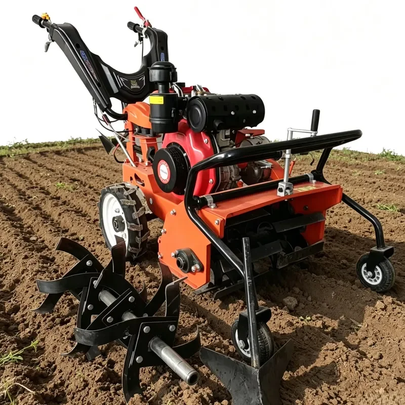 Teengao Diesel Powered Tiller Weeder High Red 1 Year Warranty Mini Agricultural Cultivator Machine Farm