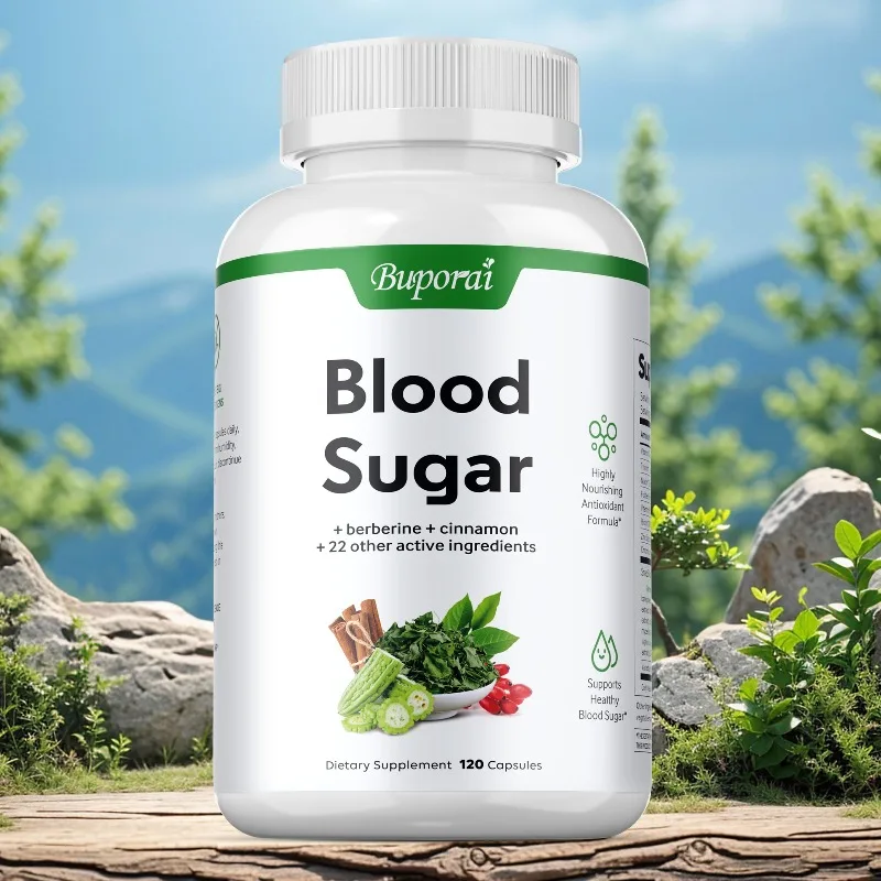 Blood Sugar Capsules - Blood Circulation, Lower Cholesterol, Provides Nutrition, Supports Blood Sugar Balance, Metabolism