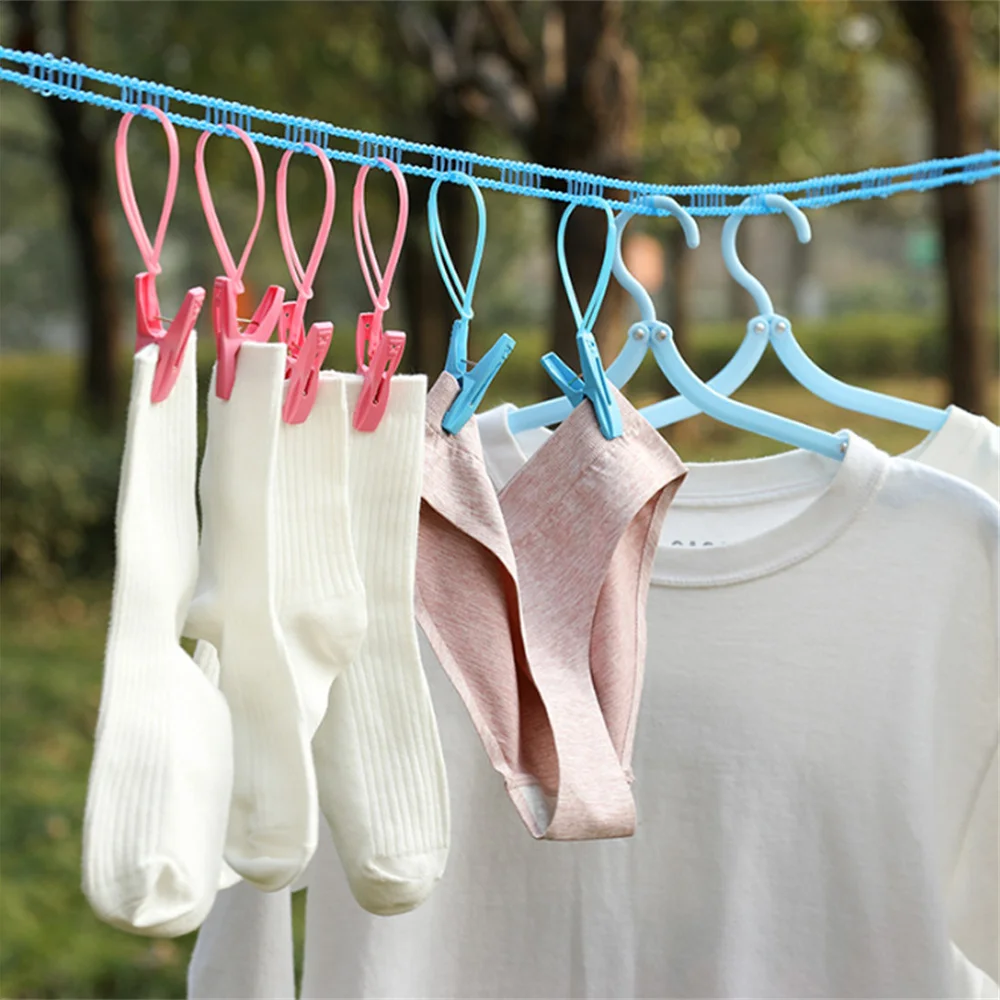 Outdoor Clothesline Nylon Non-Slip Laundry Rack Line Rope Travel Business Windproof Clothes Cord Camping Drying Clothes Hanger