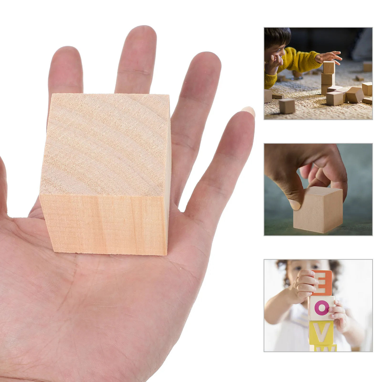 10 ชิ้น บล็อกไม้สน งานฝีมือ DIY แบบยังไม่เสร็จ ปลอดภัย ทนทาน เหมาะสำหรับเด็ก พื้นผิวเรียบ บล็อกไม้