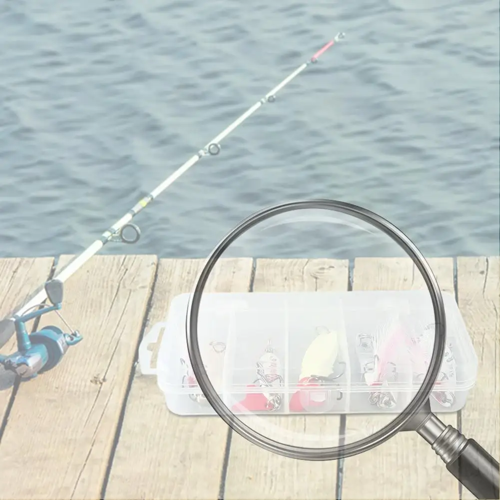 

Набор из 5 металлических блесен-воблеров для рыбалки, искусственная приманка с блестками, с тройными крючками, в коробке