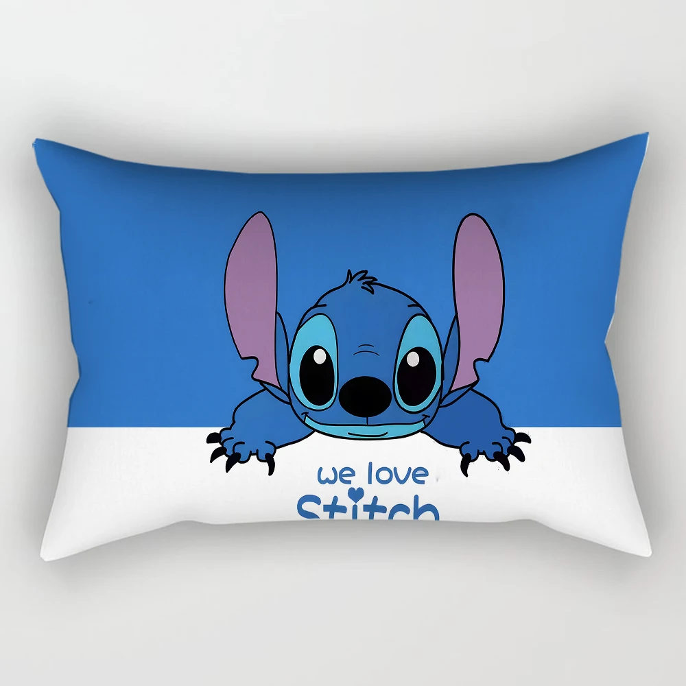 Disney-funda de almohada con estampado de Lilo & Stitch para habitación de niños, bonita funda de almohada con dibujos animados de Lilo & Stitch,