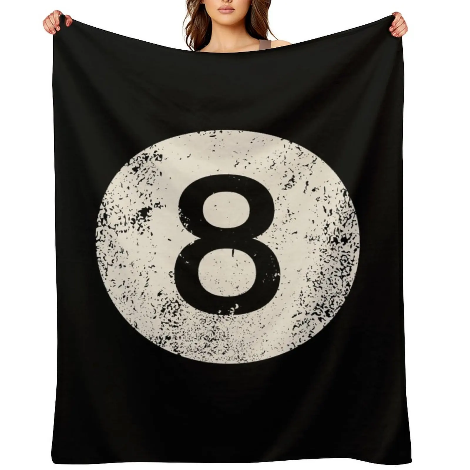 

Black pool billiard ball number 8 Pool 8 Ball vintage Throw Blanket Bed linens Summer Beddings Furrys Blankets