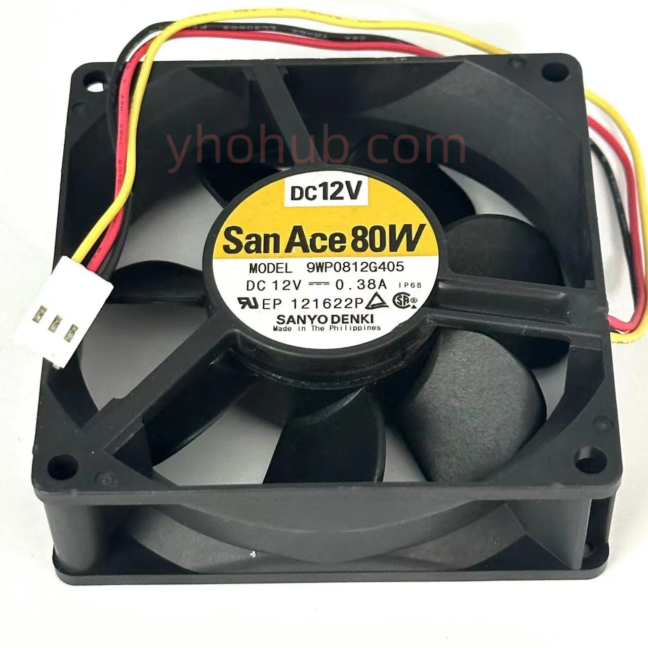 

Sanyo Denki 9WP0812G405 DC 12V 0.38A 80x80x25mm 3-Wire Server Cooling Fan