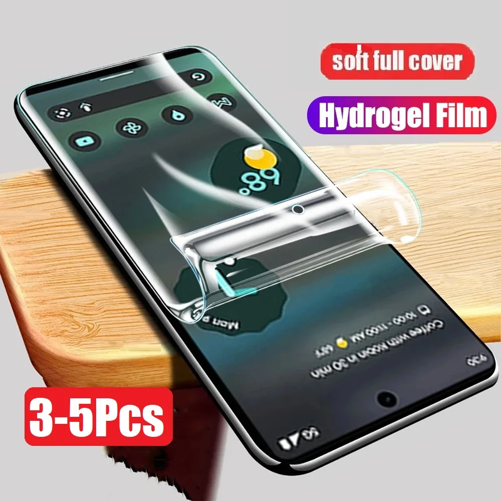 3-5 قطعة هيدروجيل فيلم لجوجل بكسل 7 6 5 4 3 XL 4a 3a 4XL 3XL 3aXL Pro 5G واقي للشاشة طبقة رقيقة واقية وليس الزجاج
