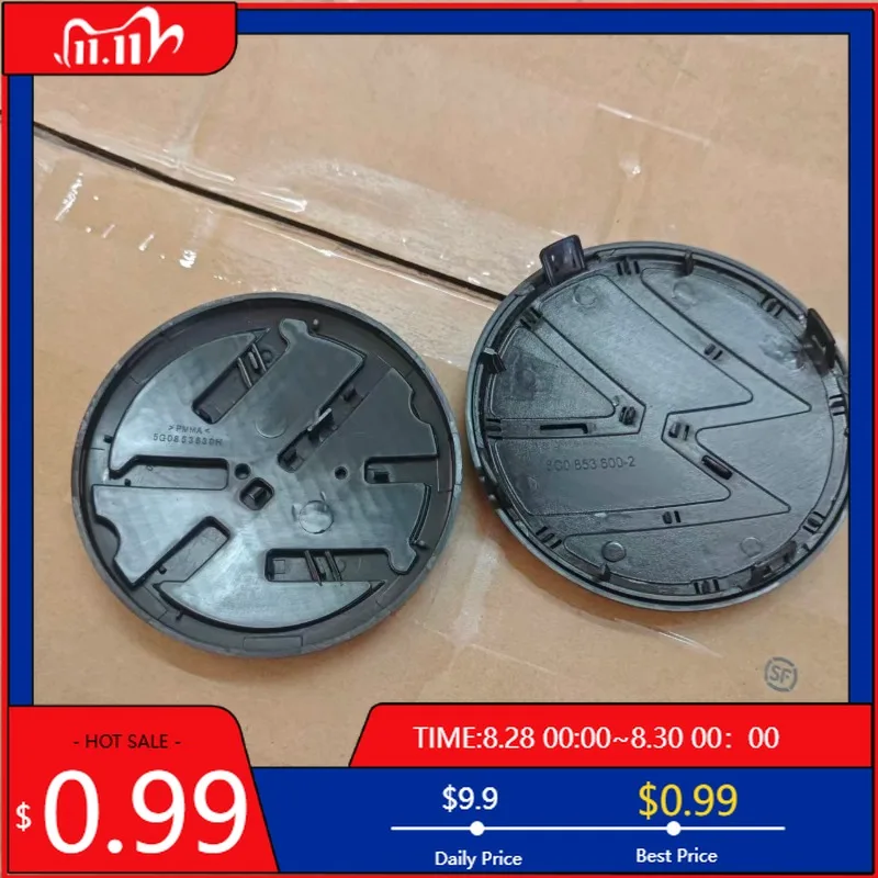 

VW GTI GOLF For VOLKSWAGEN VW 2026 New Emblems Car Trash 2pcs Replacement Front and Rear part 120mm Front Emblem +110mm Rear Tru