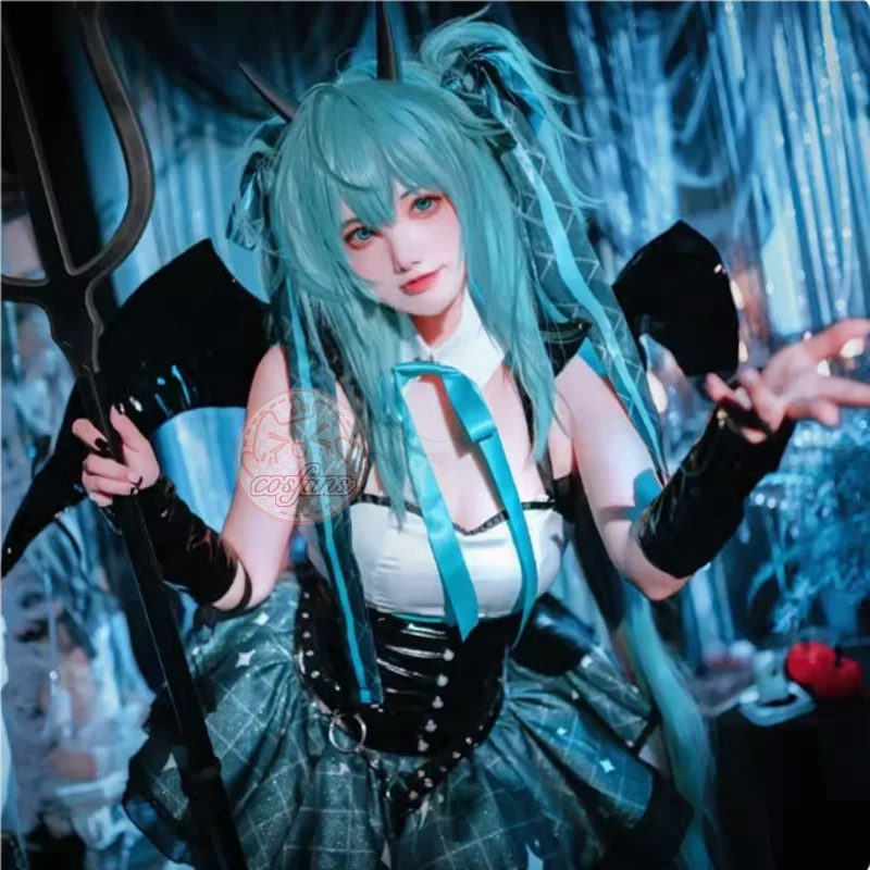 Disfraz de Demon Miku, disfraz de Rascal, Miku X, pequeño diablo, Halloween, Miku, villanos, Rascal, Fanart, Rasukaru, trajes bonitos